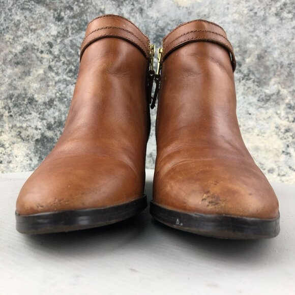 LRL Ralph Lauren Women's Size 7B Damara Brown Leather Side Zip Ankle Booties - Picture 2 of 13